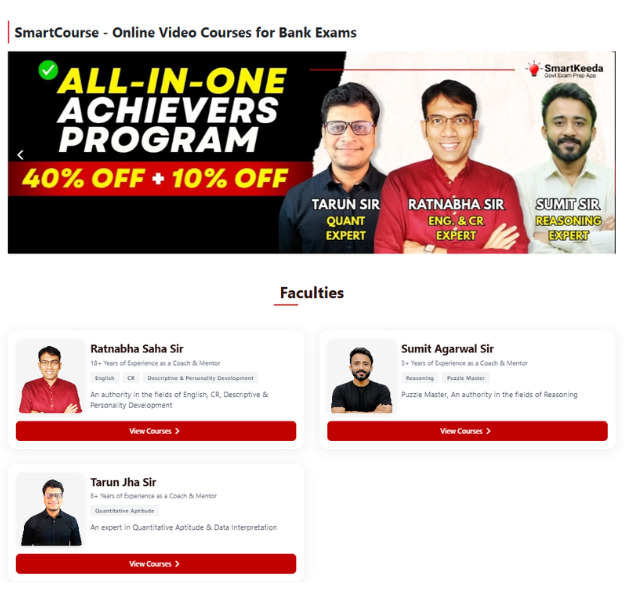 Video Course for bank exams